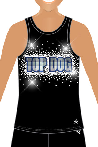 Top Dog Guys Tank in Black with Crystal Logo