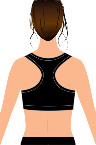 Top Dog Sports Bra in Black with Crystal Logo